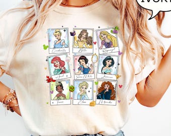 Comfort Colors® Disney Princess T-Shirt, Vintage Princess Shirt, Disney Friends Shirt, Princess Shirt, Elsa Belle Rapunzel Ariel Snow White
