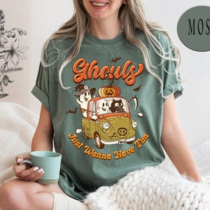 Comfort Colors® Ghouls Just Wanna Have Fun Shirt, Retro Halloween Shirt, Ghost Shirt, Ghouls Night Out Shirt, Gifts For Ghouls