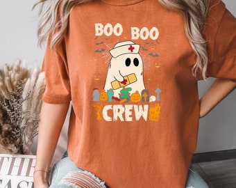 Comfort Colors® Nurse Halloween Shirt, Boo Boo Crew, Spooky Nurse Shirt, Funny Halloween Nurse Shirt, Nurse Ghost Shirt, Halloween Nurse Tee