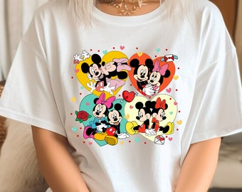 Comfort Colors® Mickey And Minnie Love T-shirt, Disney Valentine Shirt, Valentines Day Shirt, Mickey Valentines Day T-Shir, I Love You Shirt