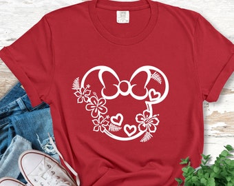Camisa Comfort Colors® Minnie Flower Heart, camiseta del festival de flores y jardines de Disney, camisa de Minnie Mouse, camiseta floral de Disney, regalo para amantes de las flores