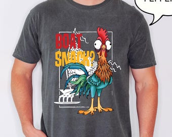 Comfort Colors® Boat Snack Hei Hei T-Shirt, Moana Friends Shirt, Disney Snacks Shirts, Hei Hei Shirt, Disney World Shirt