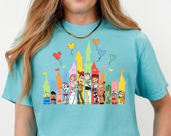 Comfort Colors® Toy Story Castle T-Shirt, Disney Castle Shirt, Disney Toy Story Shirt, Mickey Balloons Shirt, Magical Kingdom Shirt