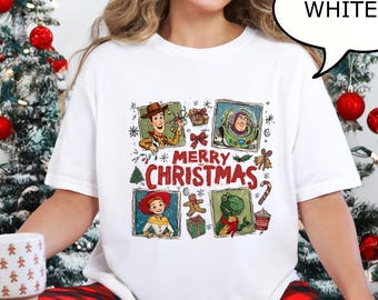 Comfort Colors® Disney Merry Christmas T-Shirt, Toy Story Christmas Shirt, Woody Christmas Shirt, Disney Friends Xmas Tee, Christmas Gift