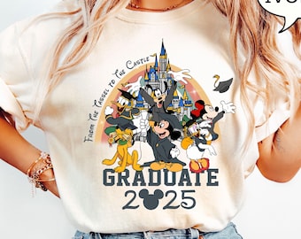 Camiseta de graduación de Mickey y sus amigos Comfort Colors®, camiseta de graduación 2025, regalo de graduación, camiseta de graduación de Disney, camiseta de viaje de graduación de Disney