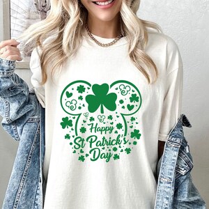 Comfort Colors® Happy Patrick&#39;s Day Shirt, Lucky Shamrock Mickey Shirt, St Ptricks Couple Tee, Shirt, Lucky Clover Shirt, Lucky Couple Shirt