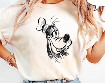 Camiseta Disney Goofy Sketch Comfort Colors®, camiseta Goofy, camiseta para viaje a Disneyland, camiseta para perro Disney, camiseta Goofy adorable