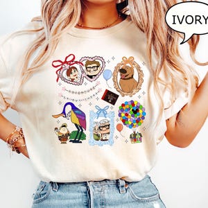 Comfort Colors® Disney Up T-Shirt, Coquette Bow Shirt, Ellie And Carl Shirt, Disney Adventure Shirt, Disney Couple Tees