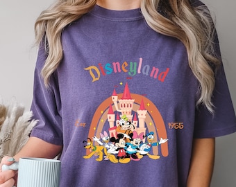 Comfort Colors® Disneyland Est. 1955 Shirt, Disney Group Shirt, Disney Castle Shirt, Magical Kingdom Shirt, Disneyland Shirt, Rainbow Shirt
