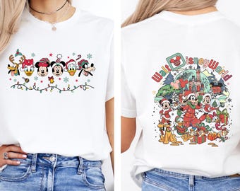 Camiseta navideña de Mickey y sus amigos Comfort Colors®, camiseta navideña de Disney, camiseta navideña de Mickey