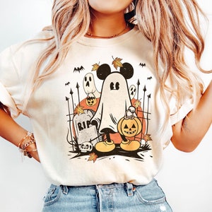 Camiseta Mickey Ghost de Comfort Colors®, camiseta Ghost de Halloween, camiseta Pumpkin, camiseta Ghost de Halloween, camiseta de fiesta de Halloween