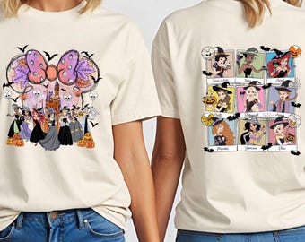 Maglietta di Halloween della principessa Comfort Colors®, maglietta del castello di Minnie, maglietta spettrale della principessa Disney, maglietta delle streghe della principessa, maglietta di Halloween per bambine