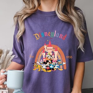 Comfort Colors® Disneyland Est. 1955 Shirt, Disney Group Shirt, Disney Castle Shirt, Magical Kingdom Shirt, Disneyland Shirt, Rainbow Shirt image 1