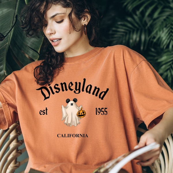 Comfort Colors® Disneyland est. 1955 California Tee, Disney Halloween Shirt, Ghost Halloween Shirt, Halloween Party Shirt, Mickey Halloween