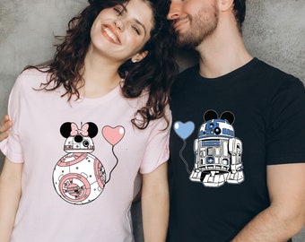 Comfort Colors® R2-D2 Star Wars Mickey And Minnie Shirt, Disney Family Matching Tee, Robot Mickey and Minnie Mouse Shirt, Mickey Mouse Shirt