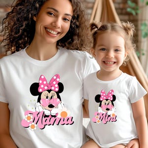 Comfort Colors® Mama Mini Mouse Shirt, Disney Minnie Mama And Mini Shirt, Mama And Me Matching T-Shirt, Mother&#39;s Day Gift