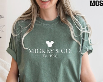 Comfort Colors® Mickey & Co Shirt, Mickey and Co. est. 1928 Shirt, Unisex Shirt, Crewneck Shirt, Disney Shirts, Disney Trip Shirt