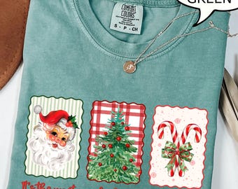 Comfort Colors® Tis The Season Christmas T-Shirt, Christmas Tree Shirt, Christmas Father Shirt, Xmas Candy Shirt, Merry Christmas Tee