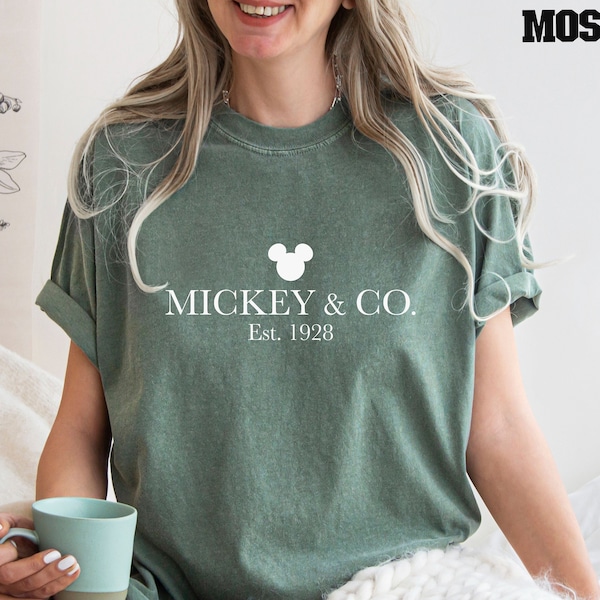 Comfort Colors® Mickey & Co Shirt, Mickey and Co. est. 1928 Shirt, Unisex Shirt, Crewneck Shirt, Disney Shirts, Disney Trip Shirt