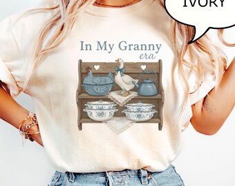 Comfort Colors® In meiner Oma-Ära T-Shirt, Bauernhaus-Shirt, Vintage-Shirt, süßes Oma-Shirt, Cottagecore-Ästhetik-T-Shirt