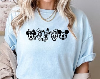 Comfort Colors® Retro Disney World Shirt, Mickey and Friends Shirt, Mickey Sketch Shirt, Disney Family Shirts, Disneyland T Shirt