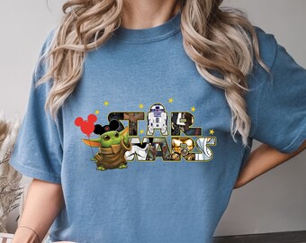 Comfort Colors® Retro Star Wars Shirt, Disney Star Wars Shirt, Green Alien Shirt, Disneyworld Shirts, Disney Family Shirts, Mouse Ear Shirt
