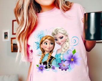 Comfort Colors® Disney Frozen Sisters Shirt, Elsa And Anna T-Shirt, Best Friends Shirt, Shirt for Kids, Gift for Sister, Gift for Friends