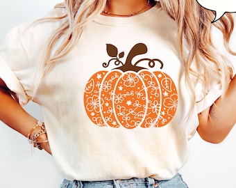 Comfort Colors® Pumpkin T-Shirt, Fall Pumpkin Shirt, Pumpkin Season Shirt, Thanksgiving Shirt, Happy Thanksgiving Tee
