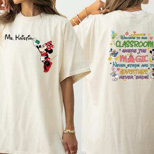 Comfort Colors® Custom Minnie Teacher Shirt, Personalized Gift, Teacher Gift, Minnie Mouse Shirt, First Day Of School, Custom School Shirt