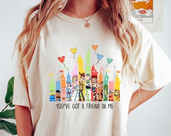 Comfort Colors® You've Got A Friend In Me Shirt, Toy Story Shirt, Disney Friends Shirt, Magical Kingdom T Shirt, Disney Colorful Castle Tee