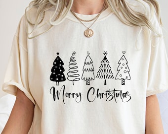 Comfort Colors® Christmas Shirt, Christmas Tree Shirt, Womans Holiday Shirt, Shirts for Christmas, Winter T shirt, Merry Christmas Shirt