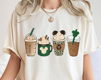Comfort Colors® Disney Christmas Coffee Shirt, Disney Christmas Latte Shirt, Christmas Coffee Shirt, Disney Christmas Tee, Caffeine Addict