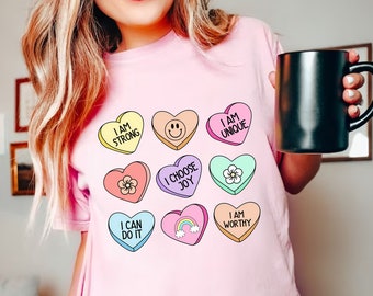 Camisa de coração aquarela Comfort Colors®, camisa de dia dos namorados, camisa de coração de namorados, camisa de coração colorido de dia dos namorados, presente de dia dos namorados