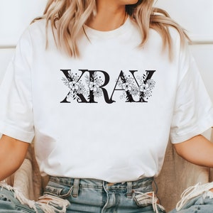 Comfort Colors® Floral Xray Shirt, Radiology Technology T Shirt, Rad Tech Shirt, Radiology Shirt, Rad Tech Grad Shirt, Xray Shirt