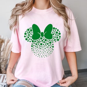 Comfort Colors® Clover Minnie Shirt, Patrick&#39;s Day Shirt, Lucky Shamrock Minnie Shirt, St Ptrick&#39;s Minnie Tee, Shirt, Lucky Clover Shirt