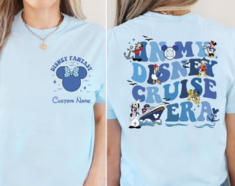 Comfort Colors® Custom Disney Cruise T-Shirt, In My Disney Cruise Era Shirt, Disney Cruise Two Sided Shirt, Personalized Cruise Shirt