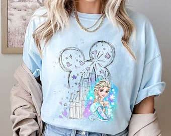 Comfort Colors® Disney Schloss Prinzessin Elsa Shirt, Prinzessin Elsa Shirt, Frozen Elsa Shirt, Schloss Shirt, Disney Magic Kingdom Shirt