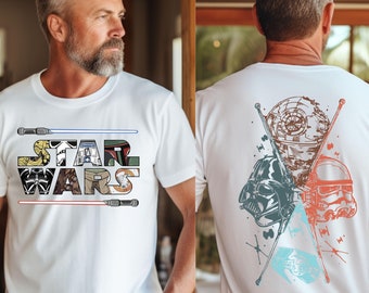 Comfort Colors® Disney Star Wars Two Sided T-Shirt, Star Wars Shirt, Darth Vader Shirt, Galaxy's Edge Shirt, Retro Star Wars Shirt