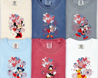Comfort Colors® Disney Characters 4th of July, Mickey 4th Of July T-shirt, Disney Fourth Of July Shirt, Mickey and Friends 4th July Tee