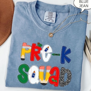 Comfort Colors® Pre-K Squad T-Shirt, Lehrer Shirt, Pre-K Lehrer Shirt, Erster Schultag Shirt