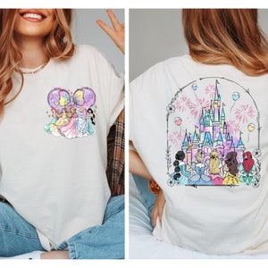 Comfort Colors® Disney Princess Shirt, Watercolor Castle Princess Shirt, Disney Castle Shirt, Colorful Disney World Princess Shirt