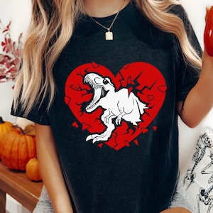 Comfort Colors® Heart Crusher Dinosaur Shirt, Valentines Day T-Shirt, Dinosaur Valentine Shirt, Valentine Heart Shirt, Valentine Shirt