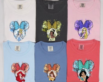 Comfort Colors® Minnie Princesses Shirts, Princess Belle, Disney Princess Shirt, Princess Elsa, Princess Snow White, Princess Ariel