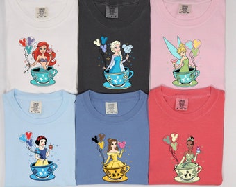 Comfort Colors® Disney Prinsessen T-shirt, Disneyland Prinsessen Shirt, Prinses Sneeuwwitje Shirt, Prinses Belle Shirt, Prinsessen Shirt