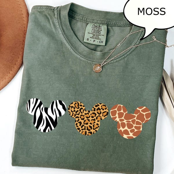 Comfort Colors® Mickey Safari T-Shirt, Leopard Disney Shirt, Animal Kingdom Tee