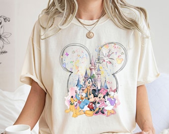 Comfort Colors® Mickey And Friend T-Shirt, Disney Castle Shirt, Disneyland Shirt, Mickey and Minnie Shirt, Disney Vacation T-Shirt