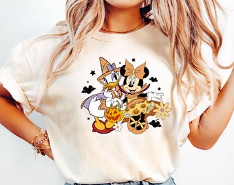 Comfort Colors® Minnie And Daisy Halloween Shirt, Best Friend Halloween T-Shirt, Disney Minnie And Daisy Witches Shirt, Disney Halloween Tee