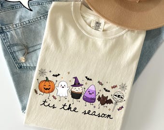 Comfort Colors® Tis The Season T-Shirt, Halloween Doodles Shirt, Funny Halloween Shirt