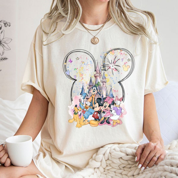 Comfort Colors® Mickey And Friend T-Shirt, Disney Castle Shirt, Disneyland Shirt, Mickey and Minnie Shirt, Disney Vacation T-Shirt