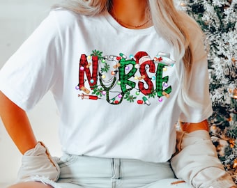 Comfort Colors® Nurse Christmas Shirt, Christmas Nurse Shirt, Christmas Nurse Shift, Nurse Gift for Woman, Funny Christmas Shirt